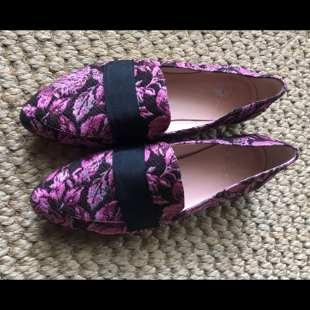 KATE SPADE TAPESTRY FABRIC LOAFERS
